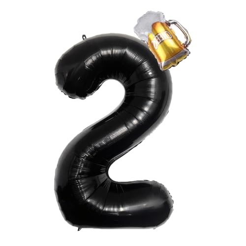 40-Inch Black Number Balloon with Mini Beer Balloon for Parties