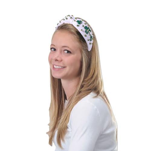 St. Patrick's Day Green Shamrock Rhinestone Knotted Headband