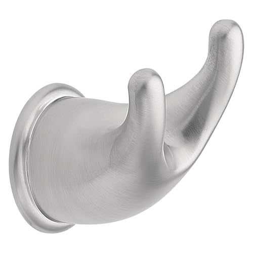 Moen Mason Double Robe Hook - Brushed Chrome Bathroom Wall Mount
