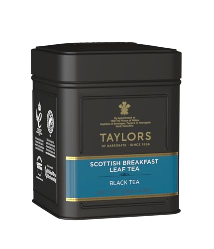 Scottish Breakfast Loose Leaf Tea by Taylors of Harrogate - 4.41 oz Tin Pack of 4