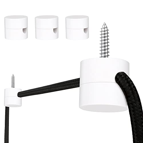 Zevnico 3 Pack White Swag Hooks for Ceiling Hanging Lights