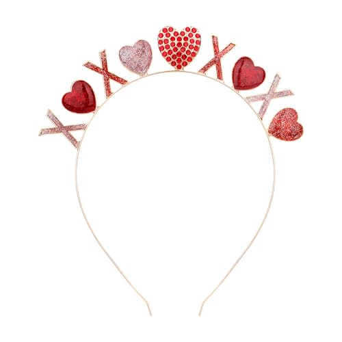 CURASA Crystal Heart Rhinestone Headband for Valentine's Day