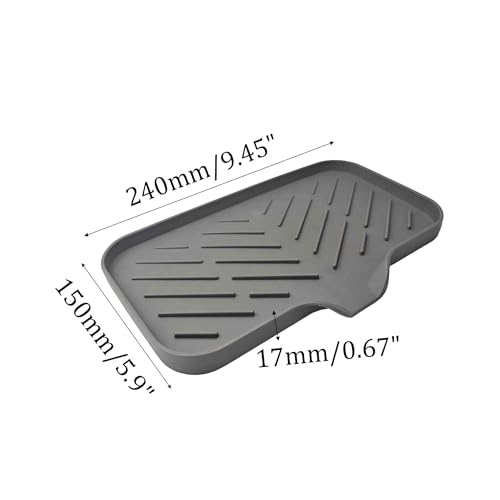 Silicone Bathroom Soap Dish & Sponge Holder - 9"x5" Grey