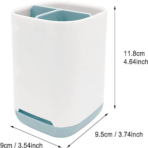 Detachable Toothbrush Holder with Anti-Slip Base – 3 Slot Caddy for Easy Cleaning (Blue)