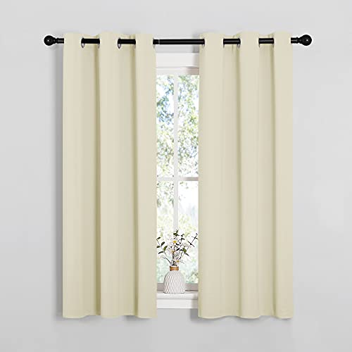NICETOWN Beige Room Darkening Curtains, 2 Panels, 34x54 inches