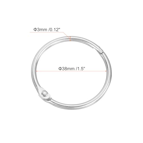 uxcell Shower Curtain Rings - 15pcs Carbon Steel Snap Hooks, 1.5 Inch
