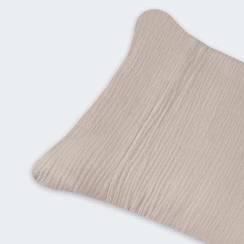 Ecru Muslin Toddler Pillowcase - 100% Organic Cotton, Double-Sided, 26x13x2.36 inches