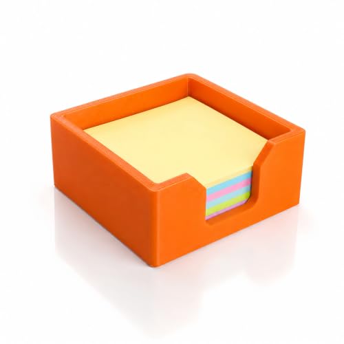 Orange 3D Printed Sticky Note Holder - Desktop Organizer for Memo Pads