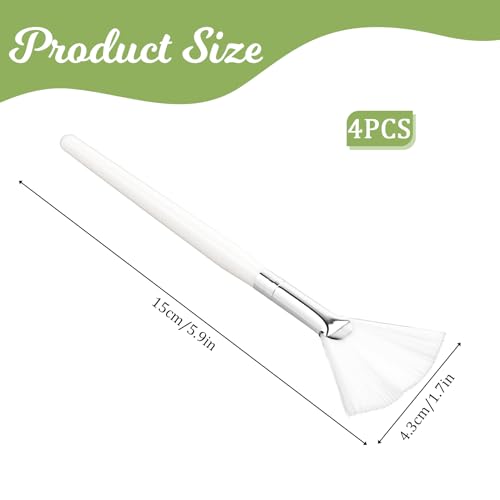 Abeillo 4 Pcs Facial Fan Brushes - Soft Esthetician Makeup Applicator