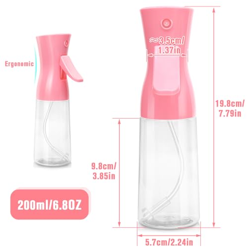 Continuous Fine Mist Spray Bottle for Hair Styling and Plant Care 6.8oz