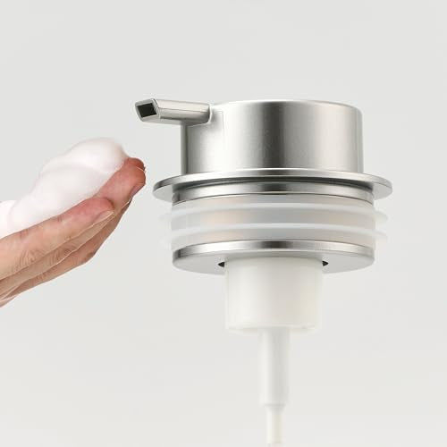 GIRLUFO Matte Silver Foaming Soap Dispenser Pump - BPA Free