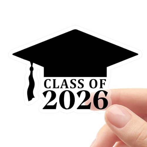 50 Pack Class of 2026 Graduation Hat Stickers - Waterproof Vinyl