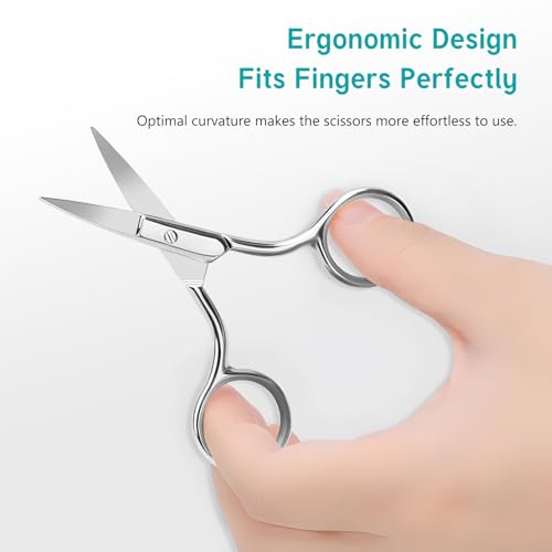 Kootinn Facial Hair Grooming Scissors Set - Stainless Steel Safety Tip Clippers