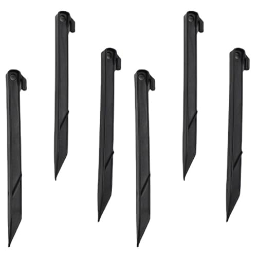 Inflatable Tent Stakes Set - 6 Plastic 8.7 Inch Stakes & Cords