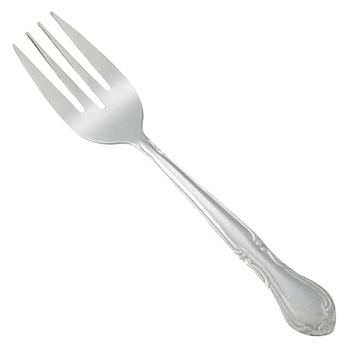 Winco Elegance 12-Piece Salad Fork Set - Heavy-Duty Stainless Steel