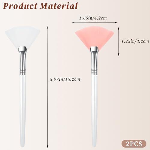 Zoolinn Facial Fan Brushes Set of 6 - Soft Face Mask Applicator Brushes