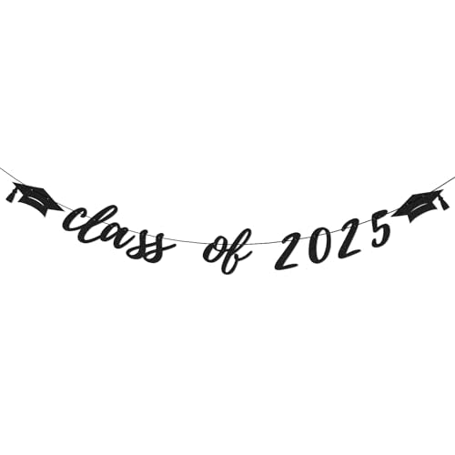 Class of 2025 Graduation Banner - Pre-Strung Glitter Décor