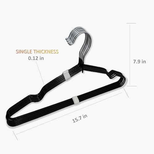 Heavy Duty Stainless Steel Rubber Hangers 12-Pack - Non-Slip, Space-Saving Design