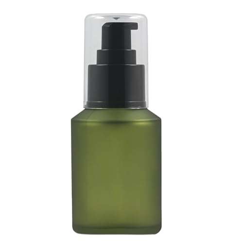VASANA 60ml Frosted Green Glass Lotion Pump Bottle Travel Container