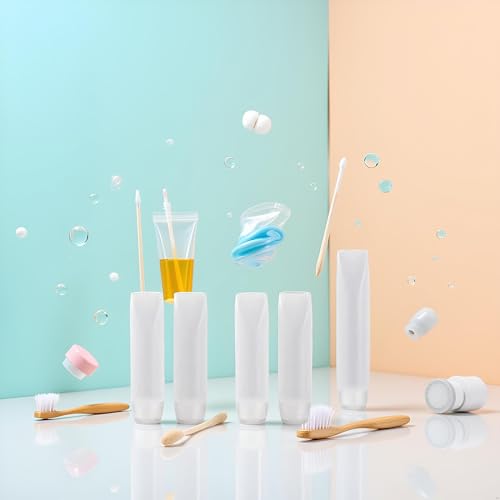 Dwuww 5-Pack 1 oz Travel Size Refillable Cosmetic Pump Dispensers