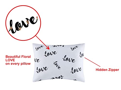 Azi 2-Pack Toddler Travel Pillow Covers, 15" x 20" Love Print with Zipper