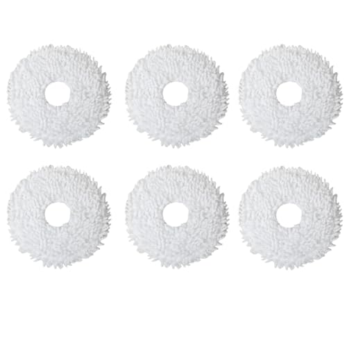 RegBogen White Snow Neil Mop Cloth Pads Replacement for Dreame L10s Ultra/L10 Ultra Robot Vacuum, 6-Pack