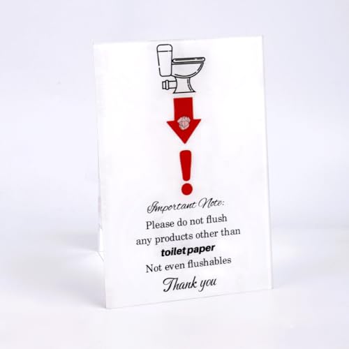 2 Pack Bathroom Signs - Do Not Flush Anything Except Toilet Paper