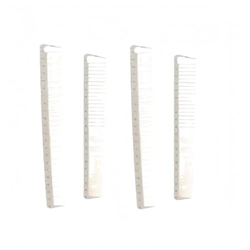 Calsgkspray 4-Piece Professional White Hair Cutting Comb Set