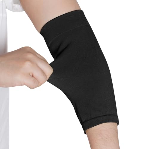 HOVEOX Black Tattoo Cover Up Sleeves - 1 Pair Elastic Forearm Sleeves