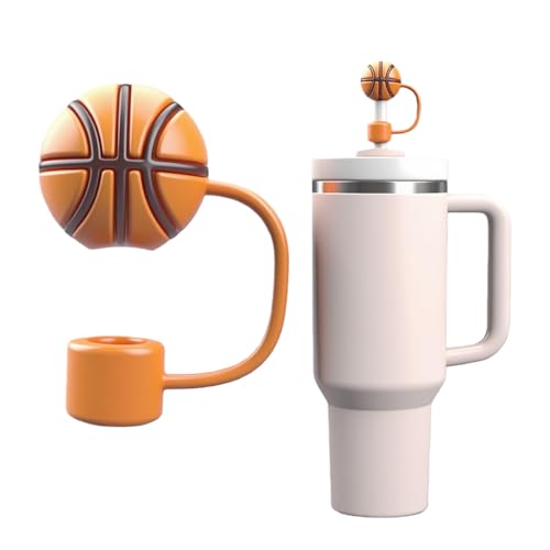 Silicone Straw Cover for Stanley Cup - 10mm Basketball Topper