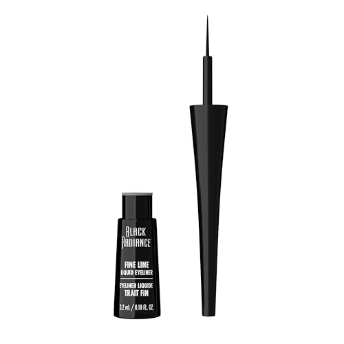 Black Radiance Fine Line Liquid Eyeliner, Smudge-Resistant Black