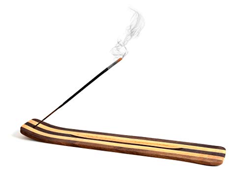 Handmade Two-Toned Wooden Incense Holder - 10 Inch Ash Catcher