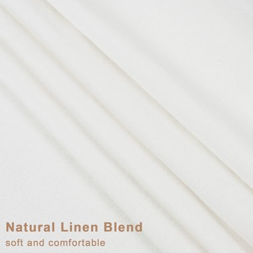 Likiyol Linen Ruffle Swag Valance, Farmhouse Rustic Window Curtains, 60x36