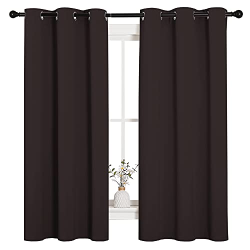 NICETOWN Triple Weave Blackout Curtains, 42 x 63-inch, Toffee Brown (2-Pack)