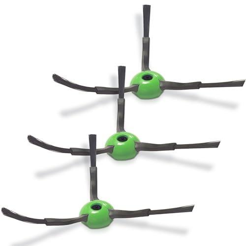 Detetap Replacement Side Brushes for iRobot Roomba i/j/e Series - BlackGreen (Pack of 3)