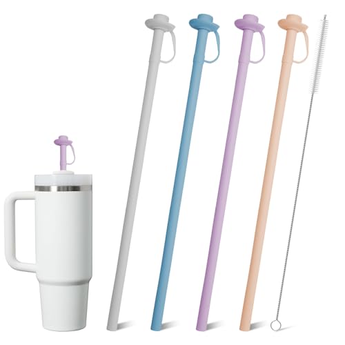 Reusable Silicone Straws for Stanley Cups - 12” Long, 4 Pack