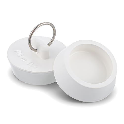 2 PCS Rubber Bathtub Drain Stopper, Fits 1-3/8 Inch to 1-1/2 Inch Drains