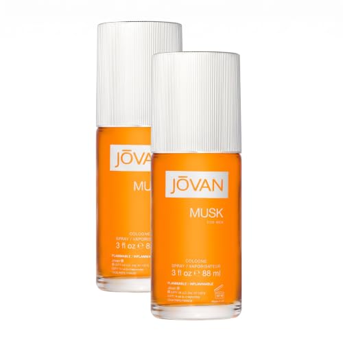 Jovan Musk for Men Eau de Cologne Spray 3 fl oz - Pack of 2, Long-Lasting Masculine Fragrance
