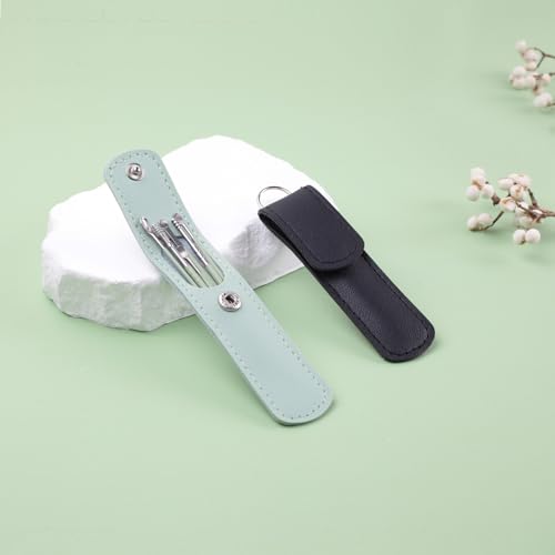 12-Piece Carbon Steel Ear Cleaning Set with Leather Storage Case