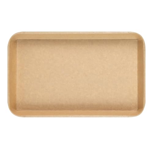 Matsuri Vision 9.5 x 6 x 0.9 Inch Sushi Trays, 100 Greaseproof Sushi Packaging Boxes - Lids Sold Separately, Disposable, Kraft Paper Sushi Containers, For Appetizers Or Desserts - Restaurantware