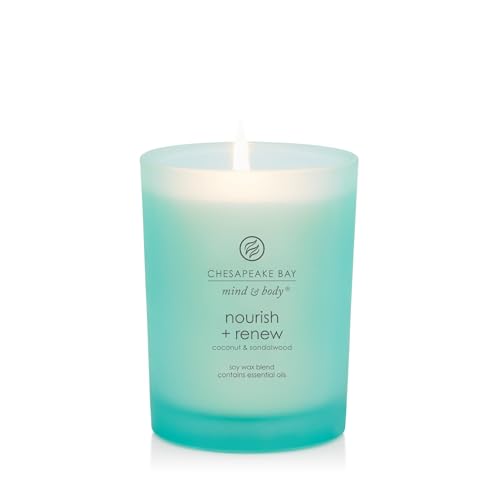 Chesapeake Bay Candle Mind & Body Nourish + Renew Jar Candle - Coconut & Sandalwood, 8.8 oz
