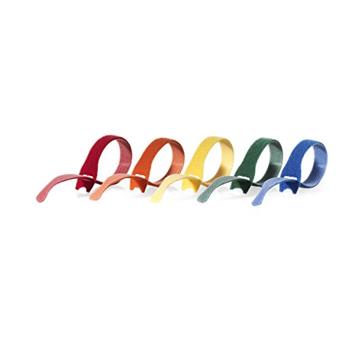 VELCRO ONE-WRAP Cable Ties - 8" x 1/2" Multi-Color, 5 Pack
