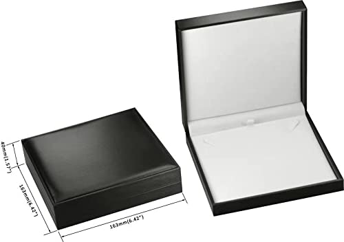 Luxury Black Necklace Storage Box with Velvet Interior