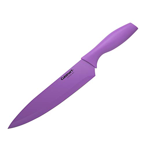 Cuisinart Advantage 8-Inch Chef's Knife with Blade Guard, Purple, Nonstick Stainless Steel