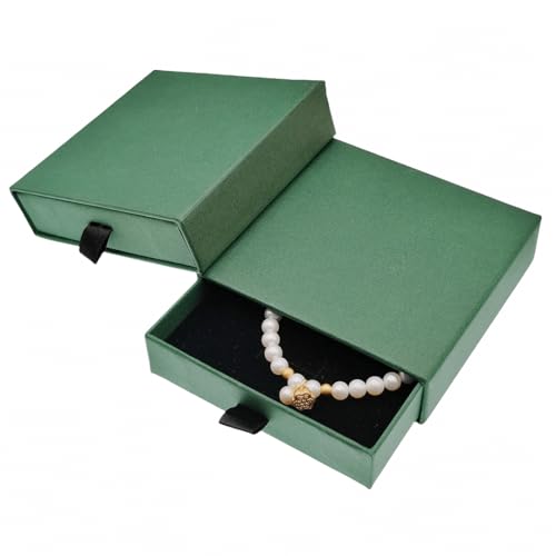 GymRichy Green 2-Pack Small Jewelry Gift Boxes 3.5x3.5x1 Inch for Earrings & Necklaces