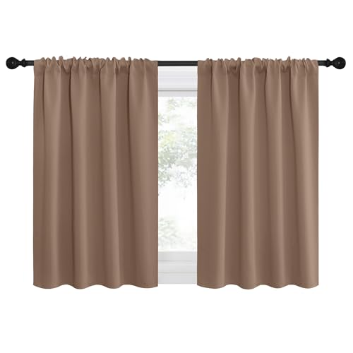 NICETOWN Cappuccino Blackout Curtains - 29" x 30" | Thermal Insulated Drapes
