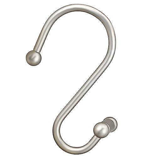 EleCharm T-Shape Shower Curtain Hooks - Rustproof Nickel Hangers