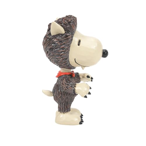 Enesco Peanuts by Jim Shore Halloween Collection Snoopy in Werewolf Costume Miniature Figurine- Stone Resin Hand Crafted Painted Collectible Peanuts Snoopy Mini Figurines Home Decor Statue, 3.54 Inch
