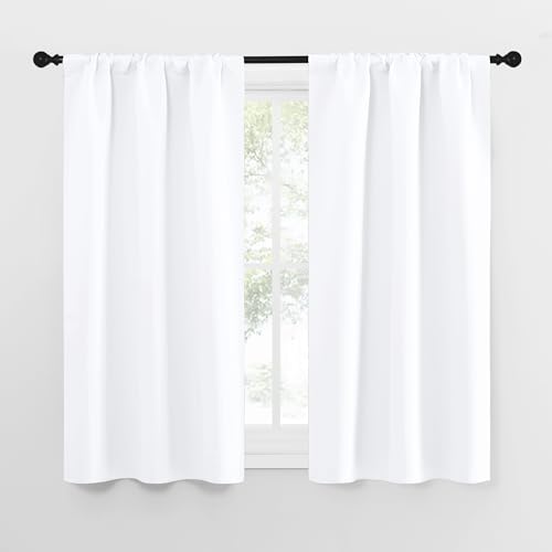 NICETOWN White RV Curtains 29" W x 50" L, Pack of 2, Light Filtering for Camper Windows