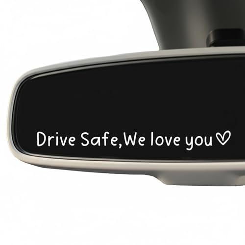 Drive Safe We Love You Decal 3-Pack - 4 Inch Waterproof Vinyl Car Mirror Sticker